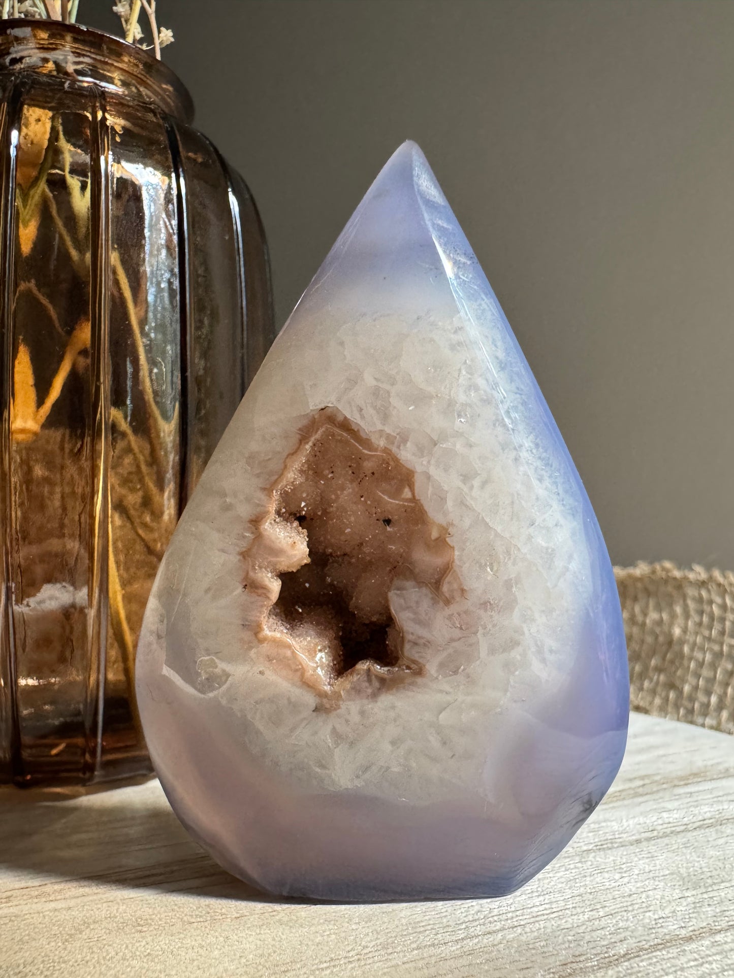 Agate Bleue Druzy | Larme