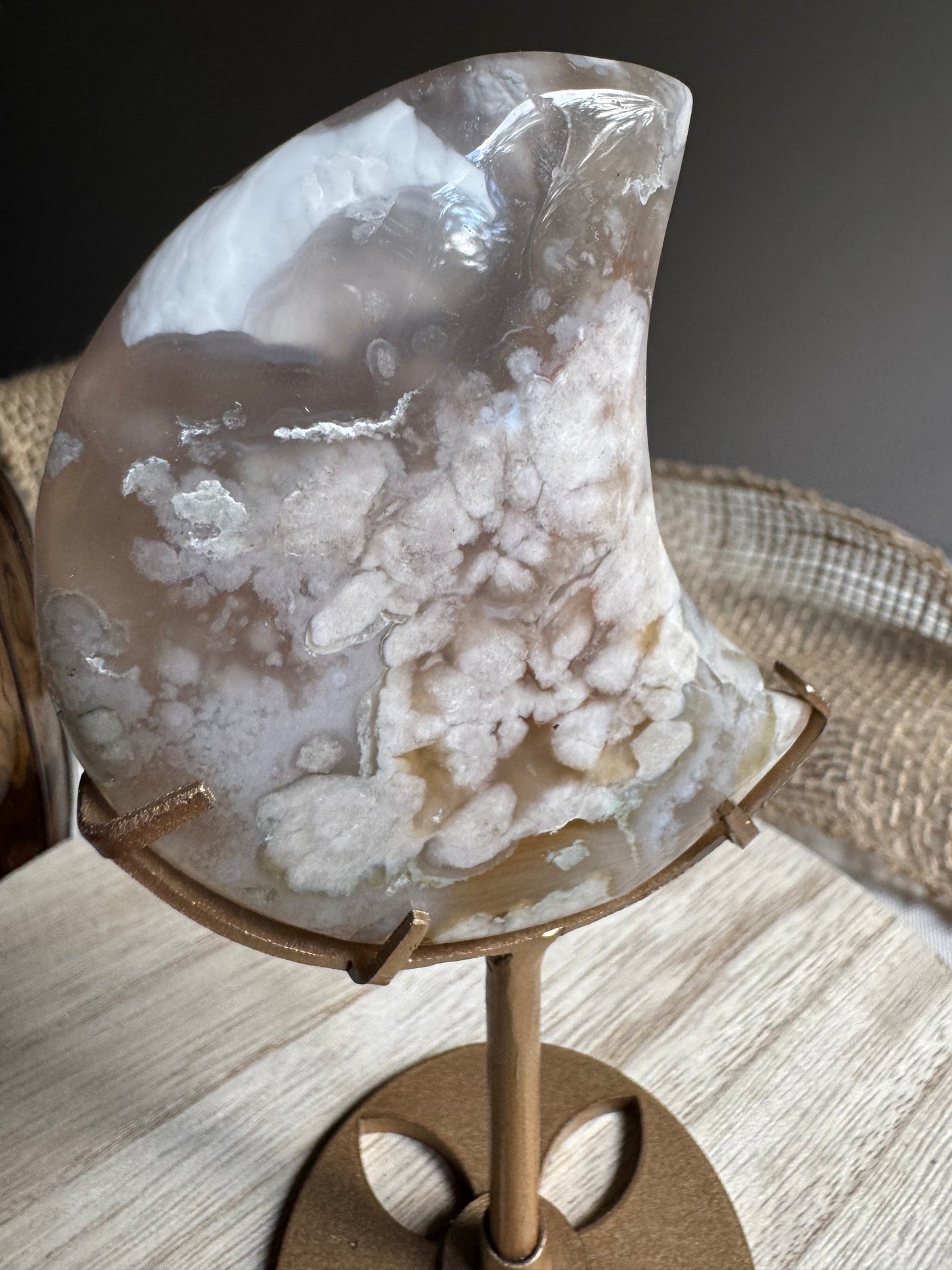 Agate fleur | Lune sur support