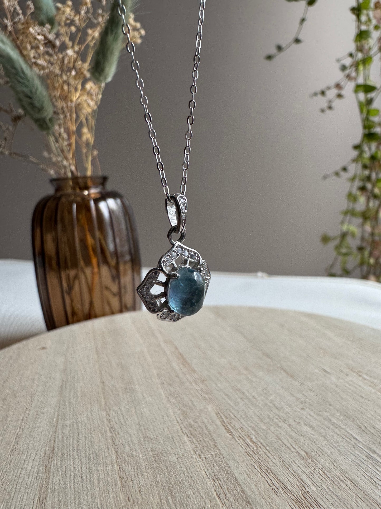 Aigue-Marine - Chaîne + Pendentif