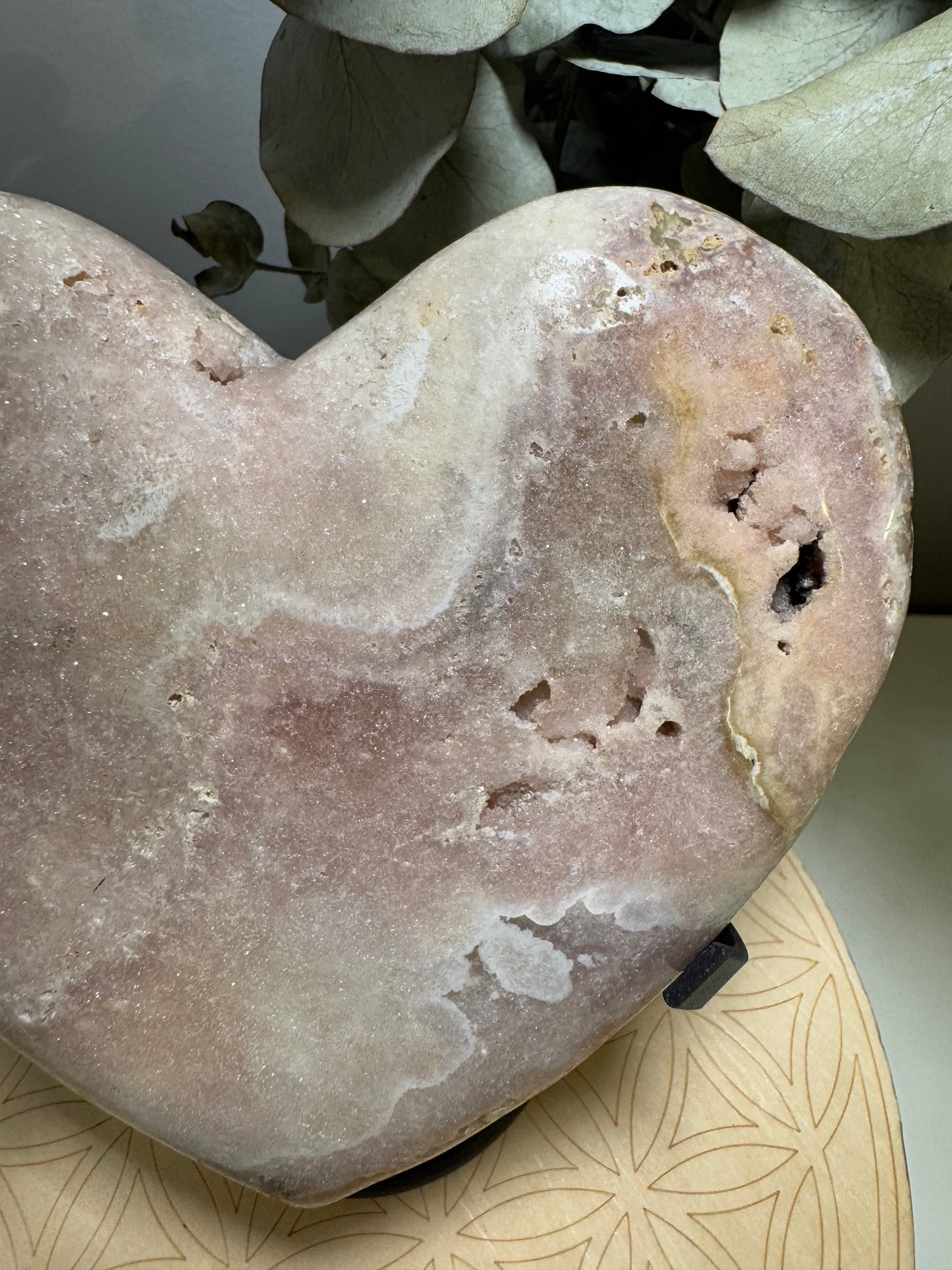 Améthyste rose | Coeur sur support