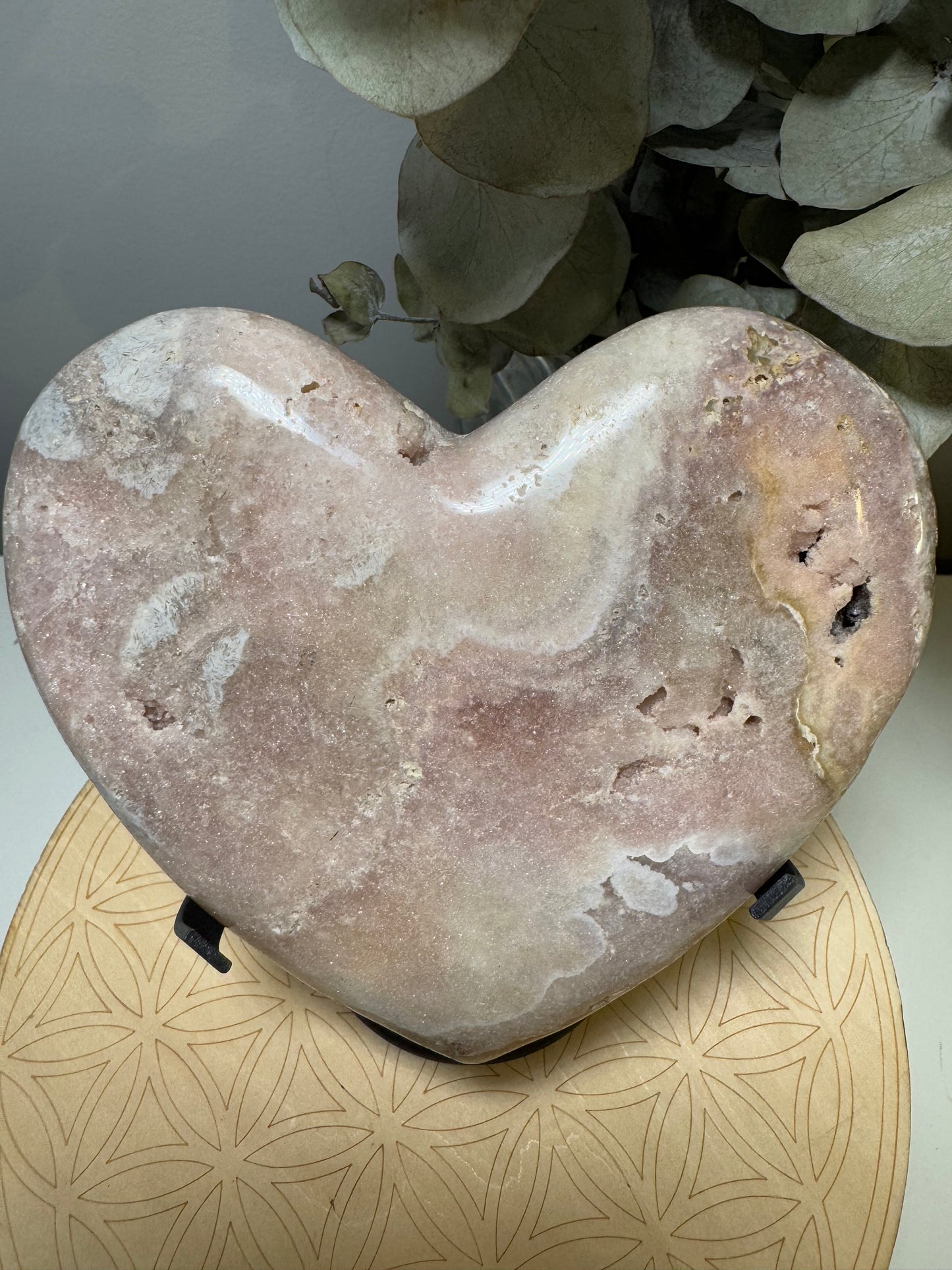 Améthyste rose | Coeur sur support