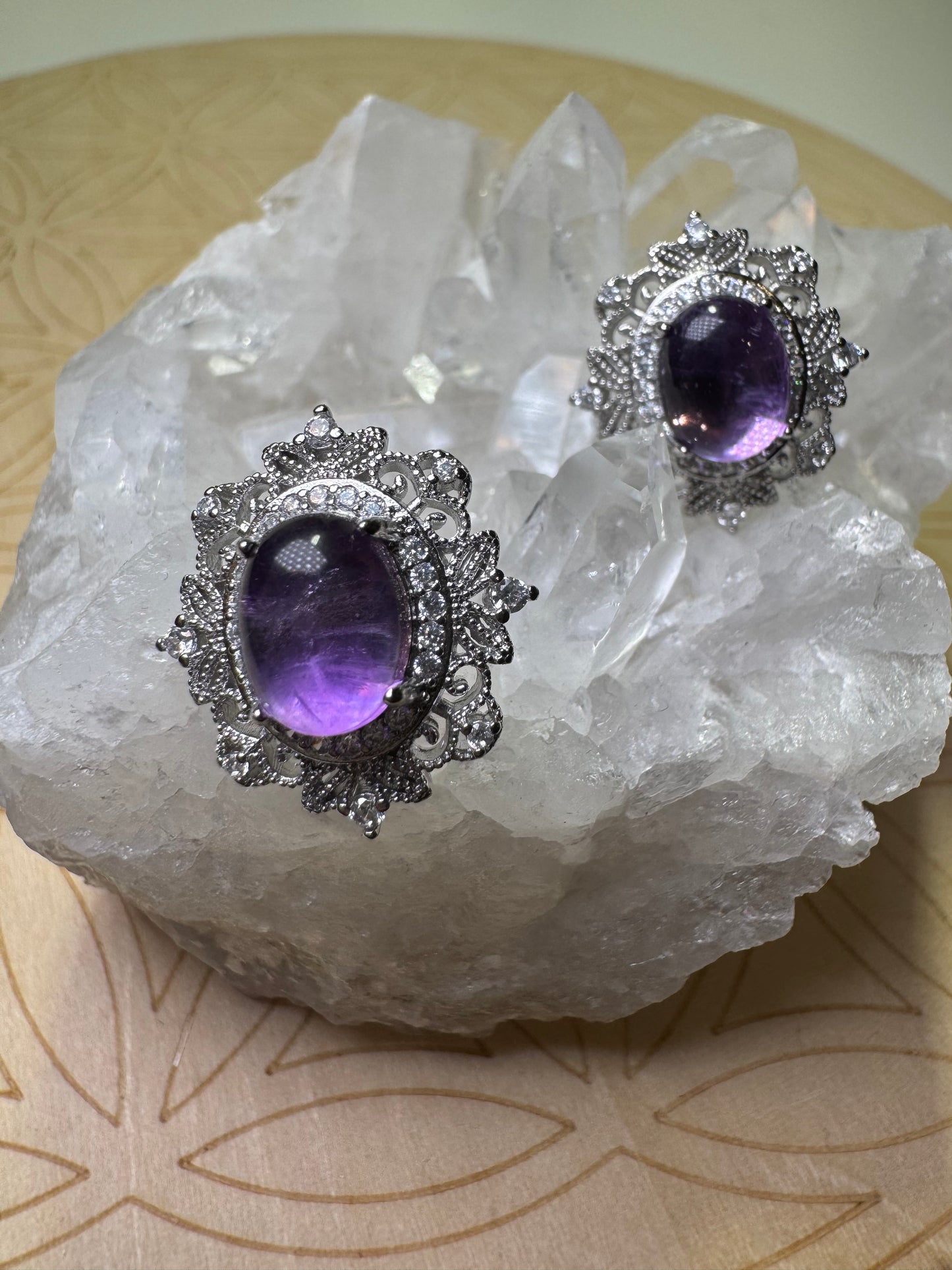 Améthyste - Boucles d'oreilles