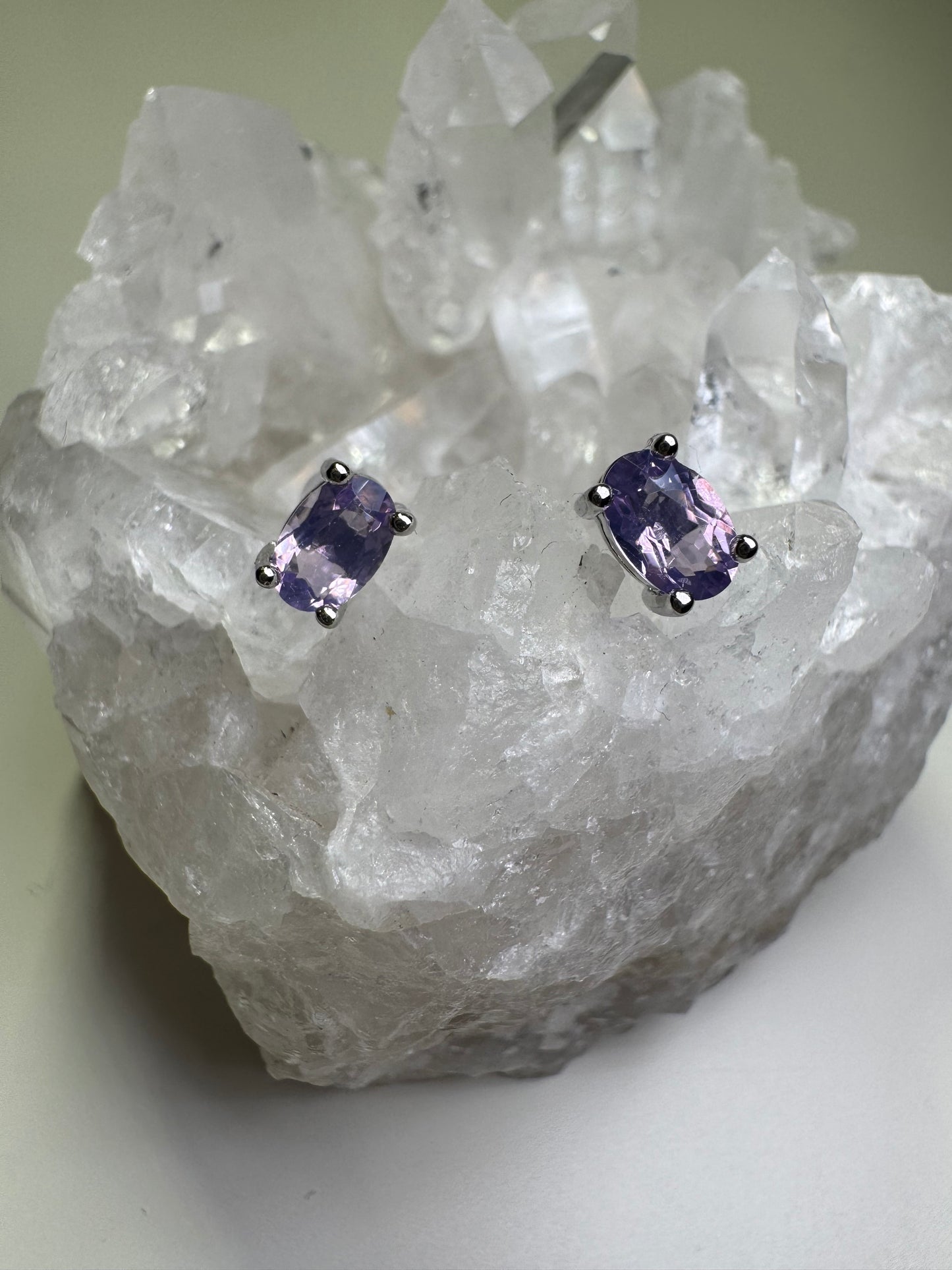 Améthyste - Boucles d'oreilles