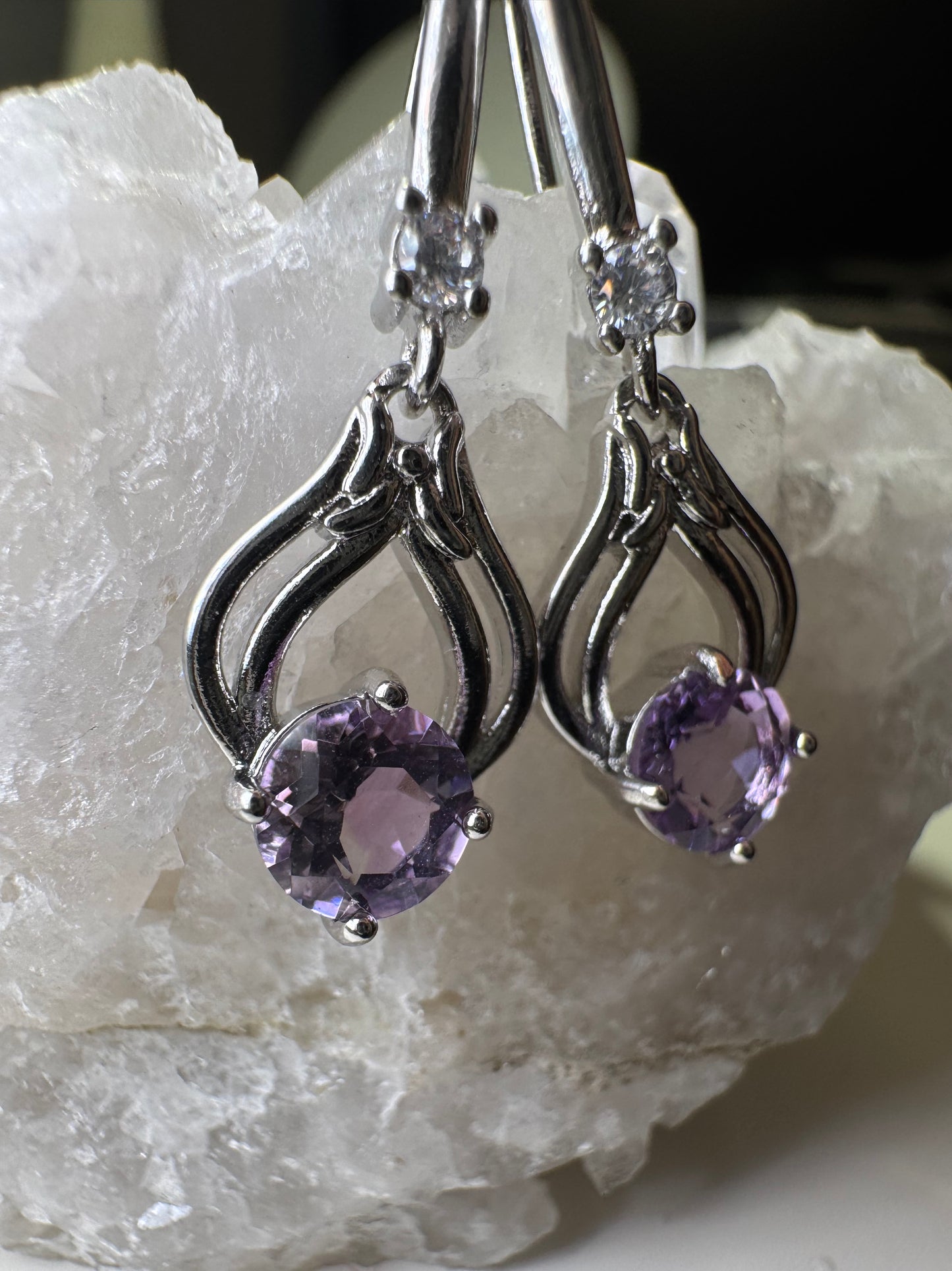 Améthyste - Boucles d'oreilles