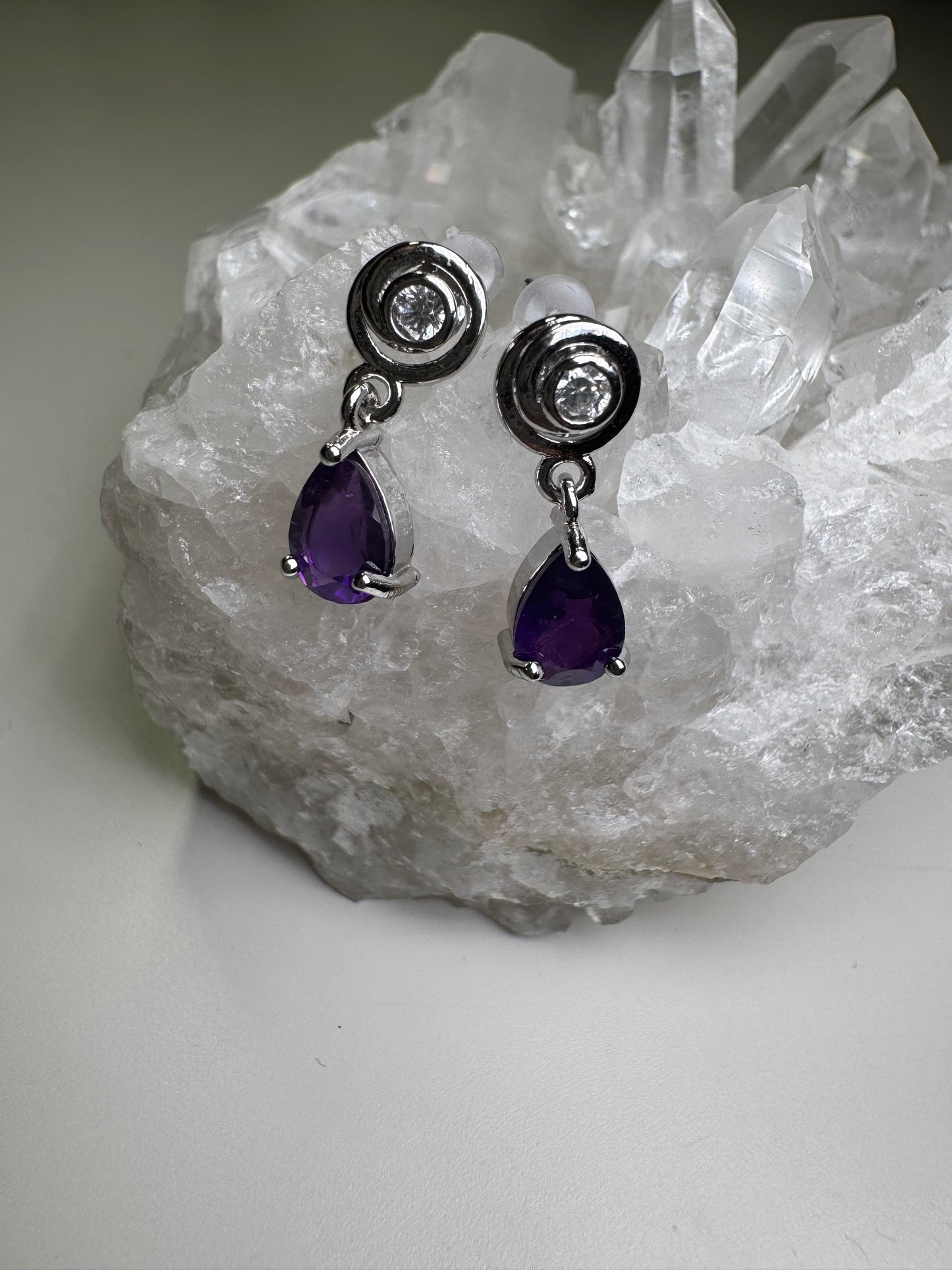 Améthyste - Boucles d'oreilles