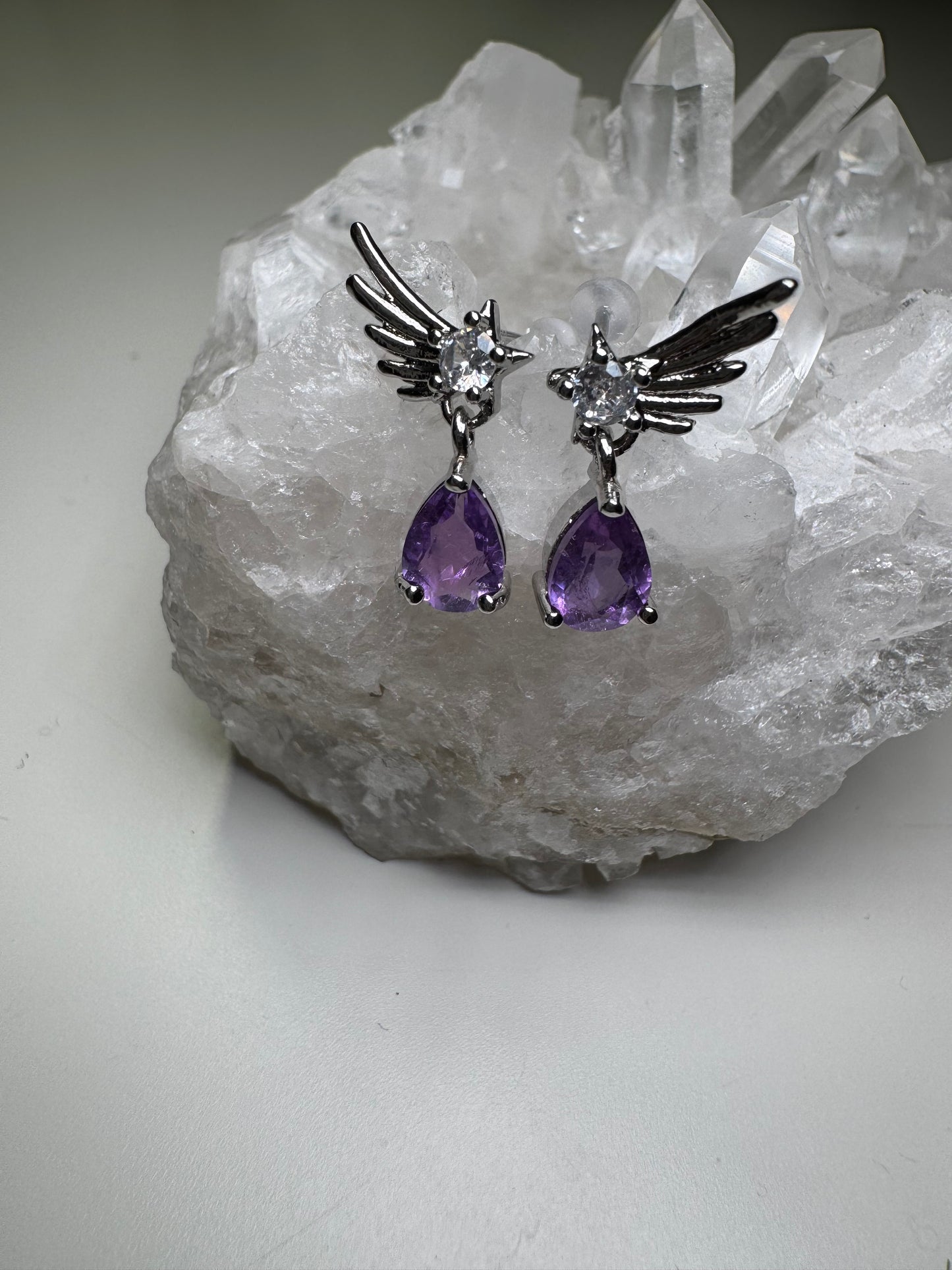 Améthyste - Boucles d'oreilles