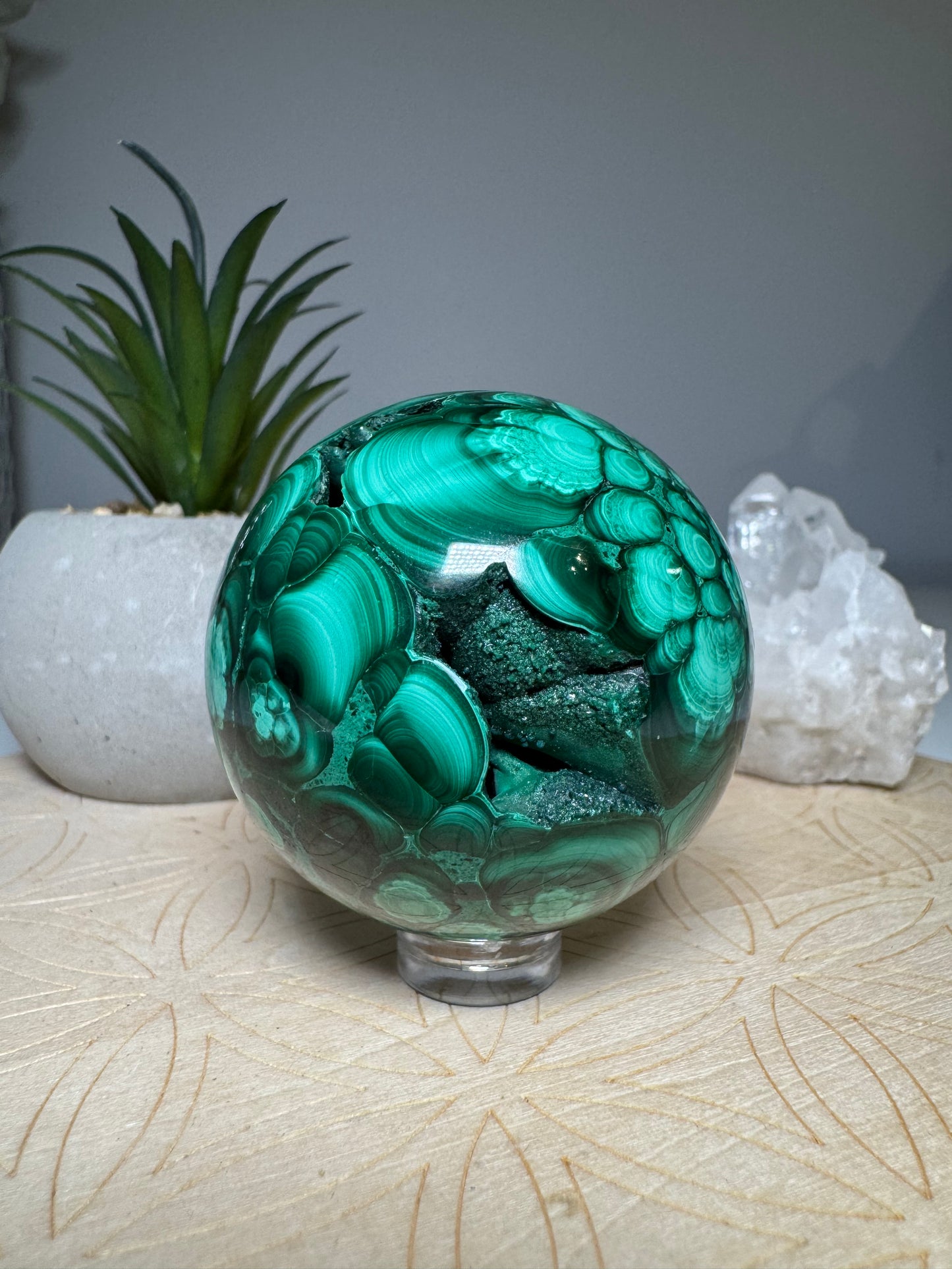 Malachite Druzy | Sphere