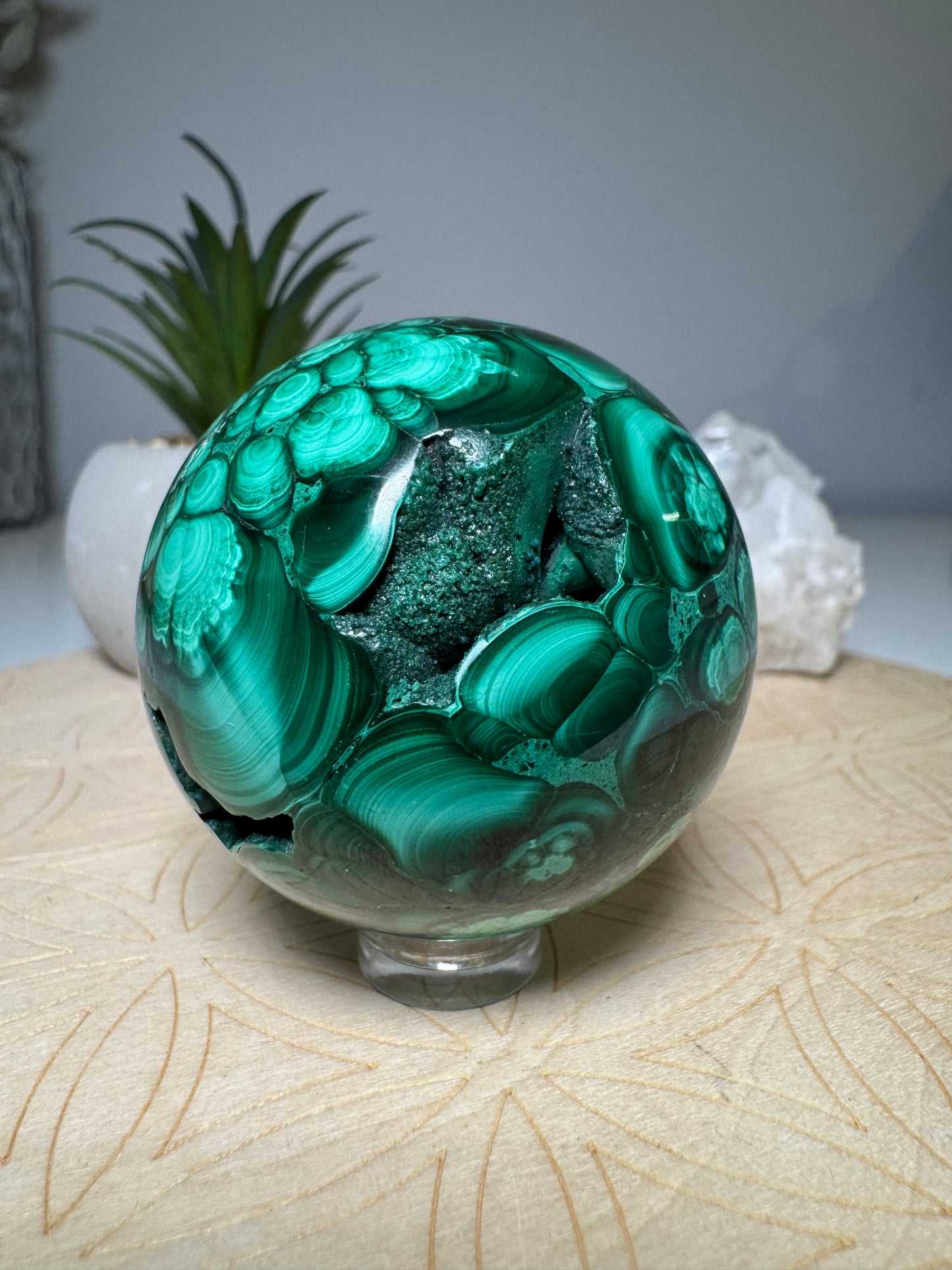 Malachite Druzy | Sphere