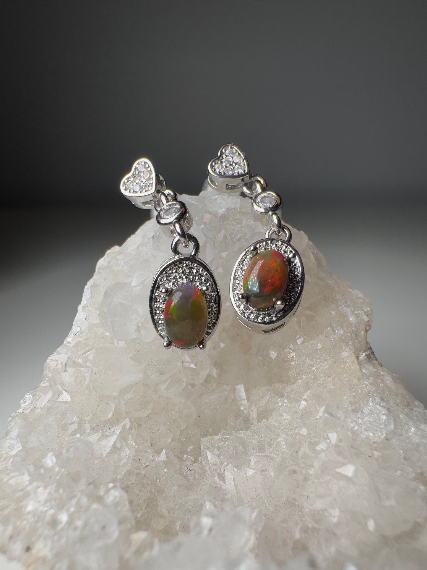 Opale Noire | Boucles d'Oreilles
