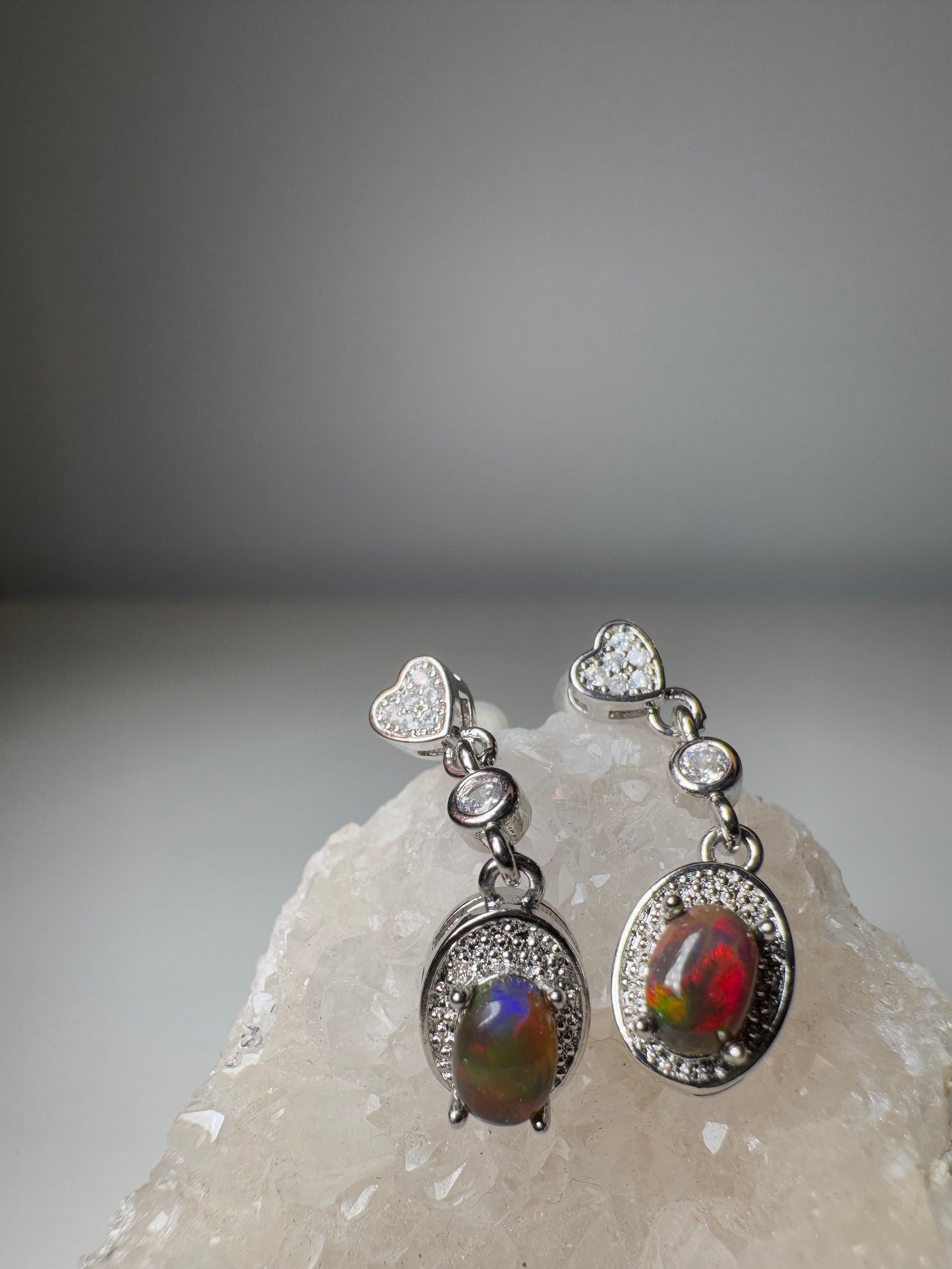 Opale Noire | Boucles d'Oreilles