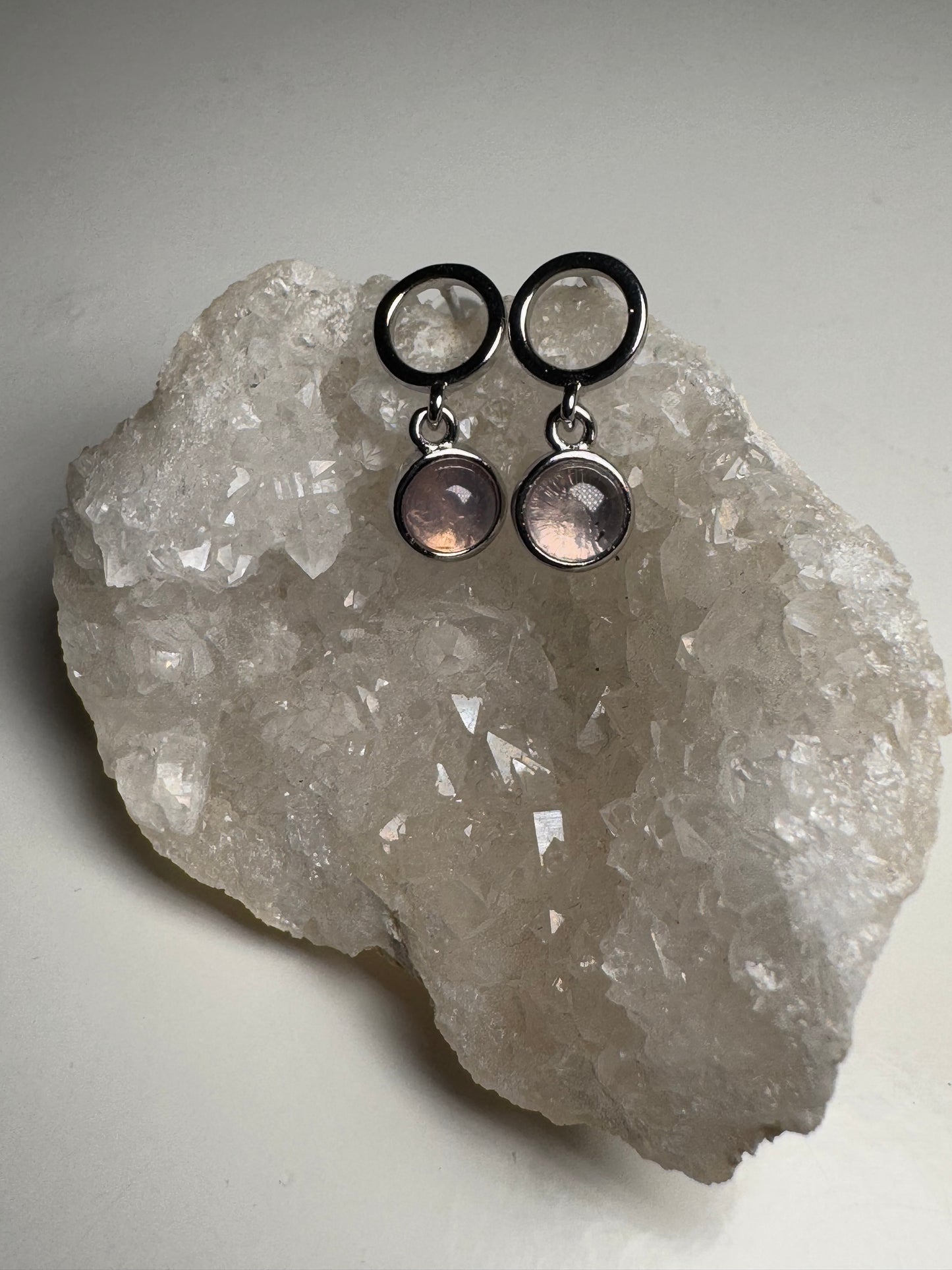 Quartz Rose | Boucles d'oreilles