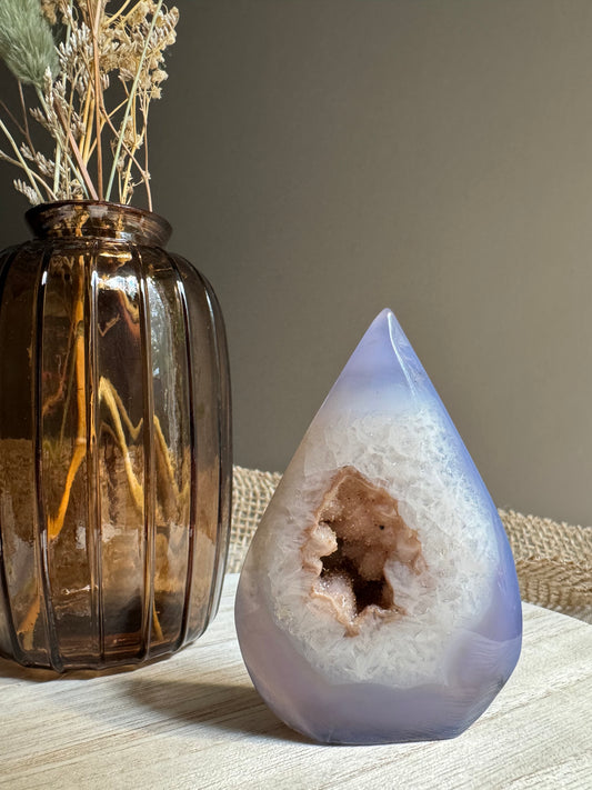 Agate Bleue Druzy | Larme