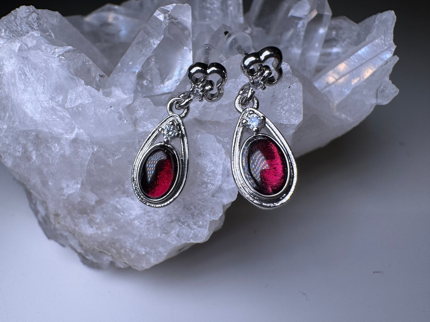 Ambre Sang - Boucles d'Oreilles