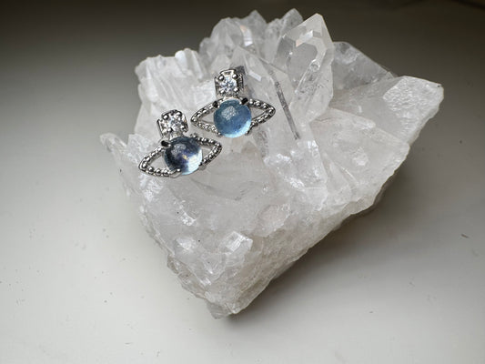 Aigue-Marine - Boucles d'Oreilles