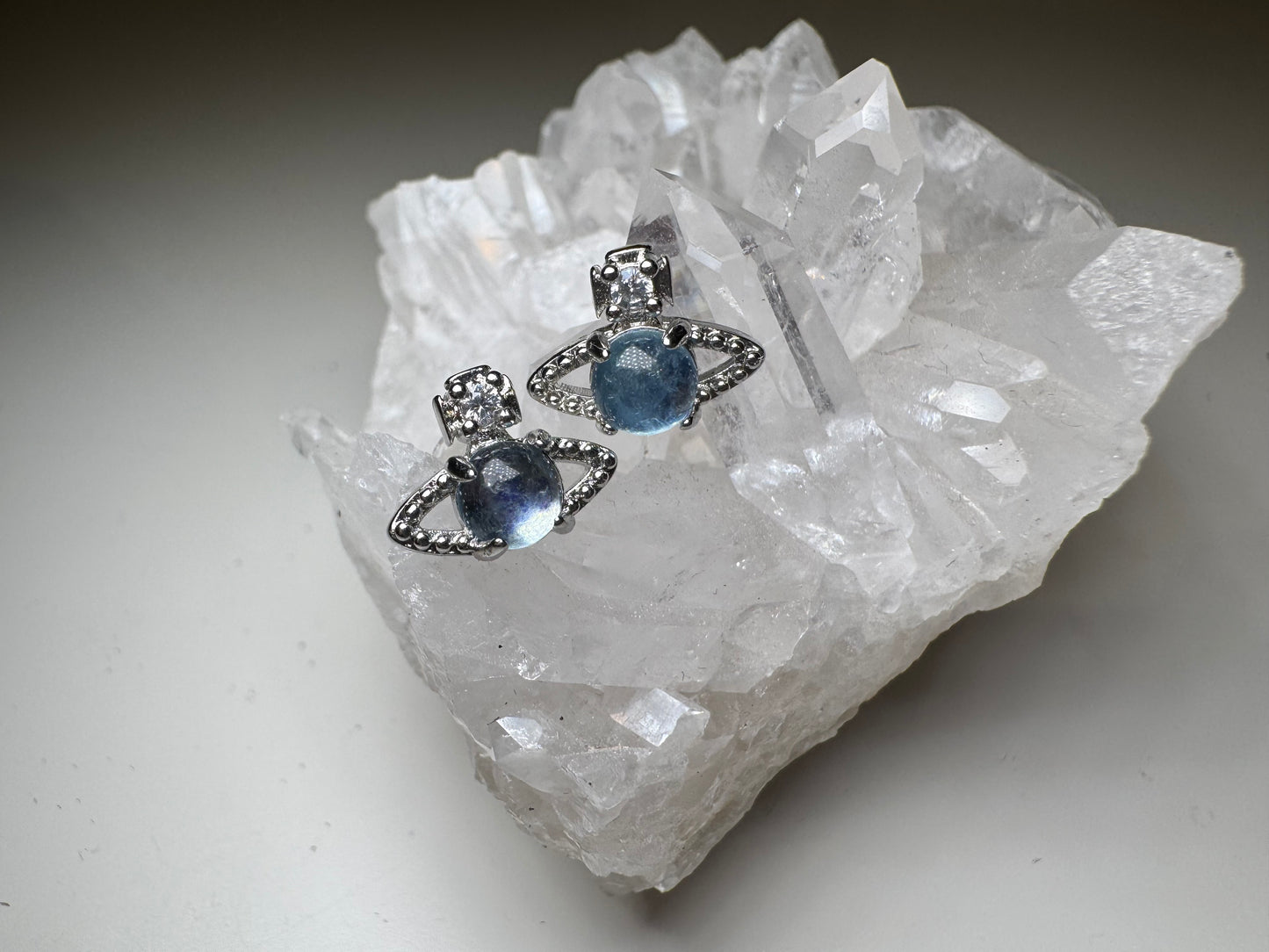 Aigue-Marine - Boucles d'Oreilles