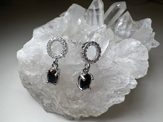 Spinelle Noire - Boucles d'Oreilles