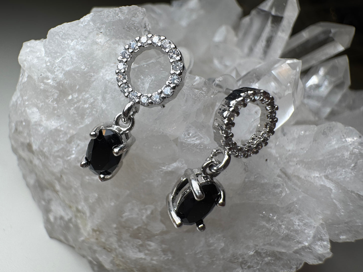 Spinelle Noire - Boucles d'Oreilles