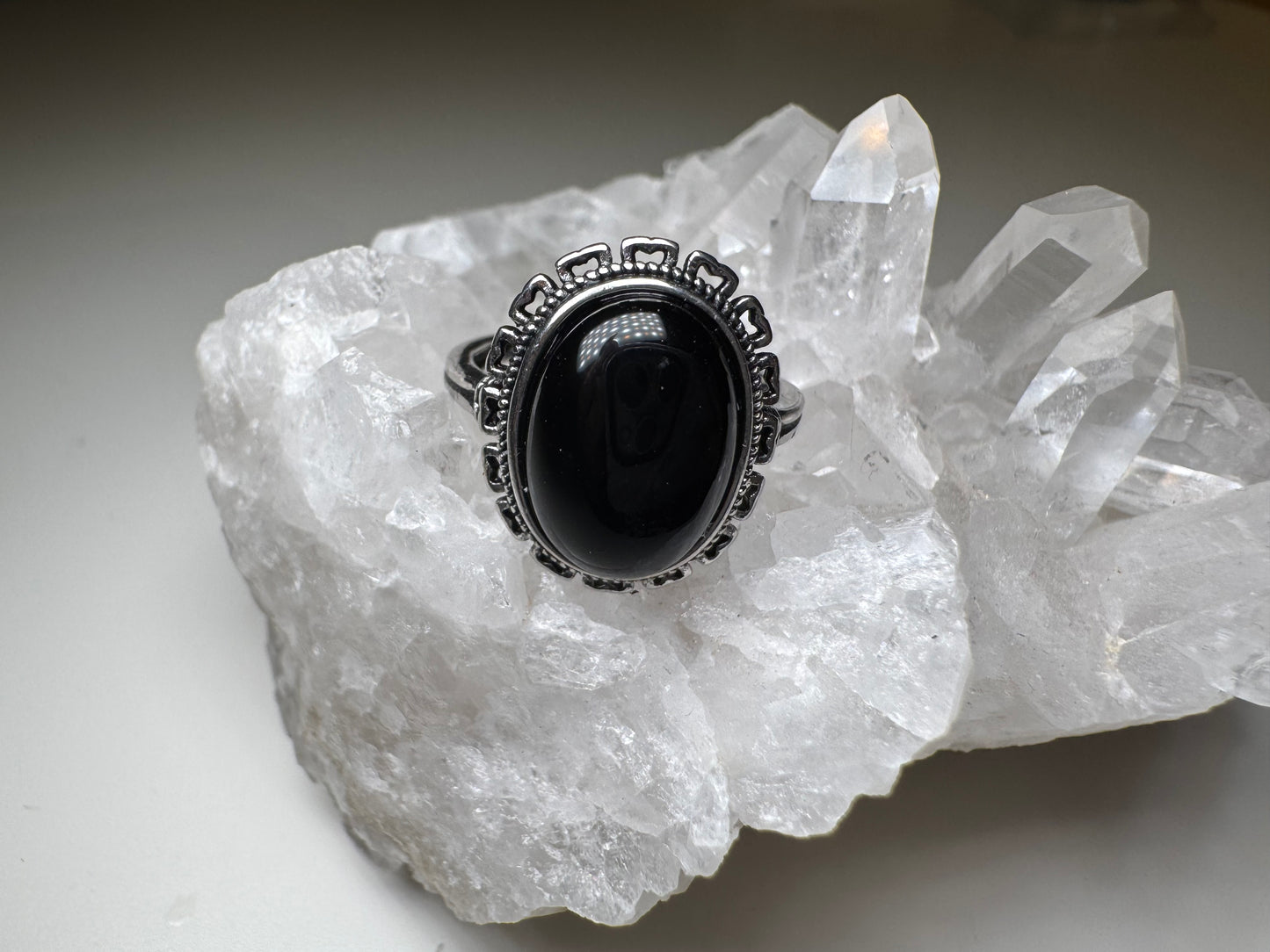 Obsidienne - Bague en cuivre