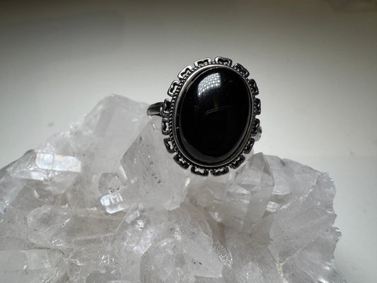 Obsidienne - Bague en cuivre