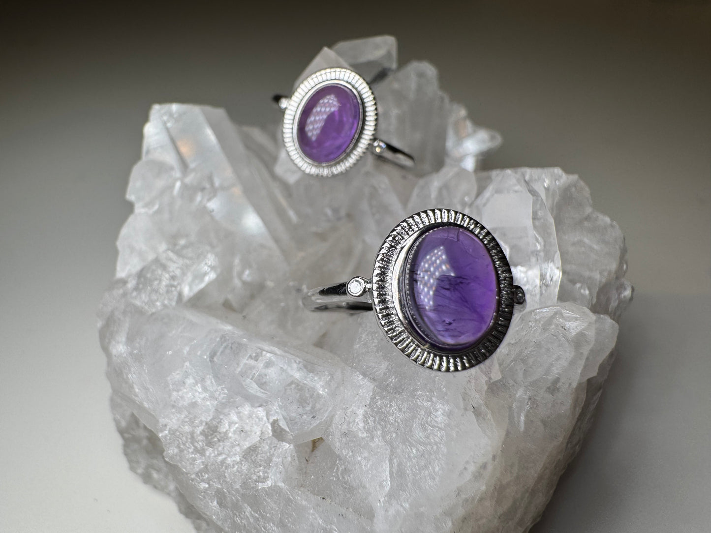 Amethyst - Copper Ring