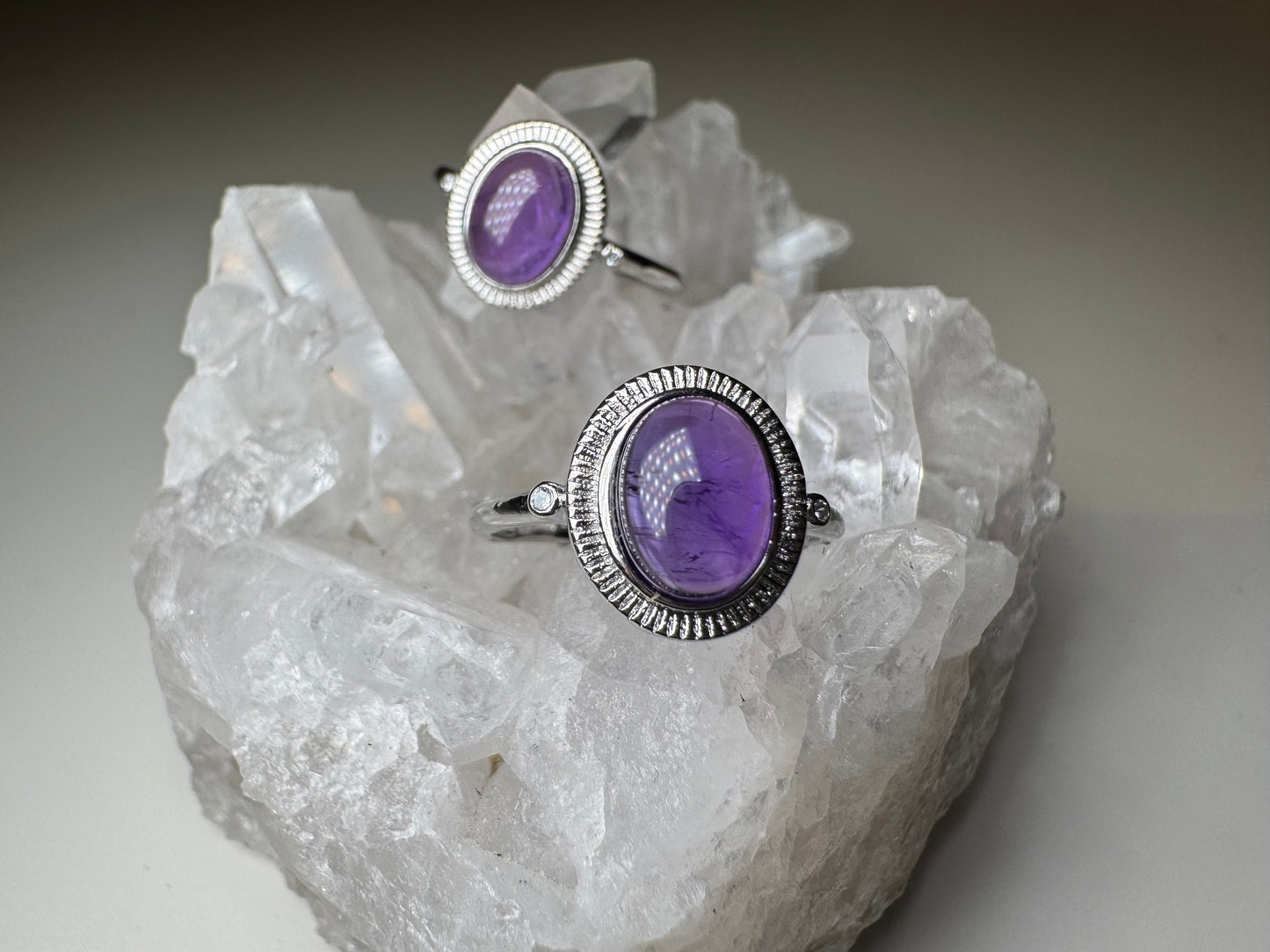 Amethyst - Copper Ring