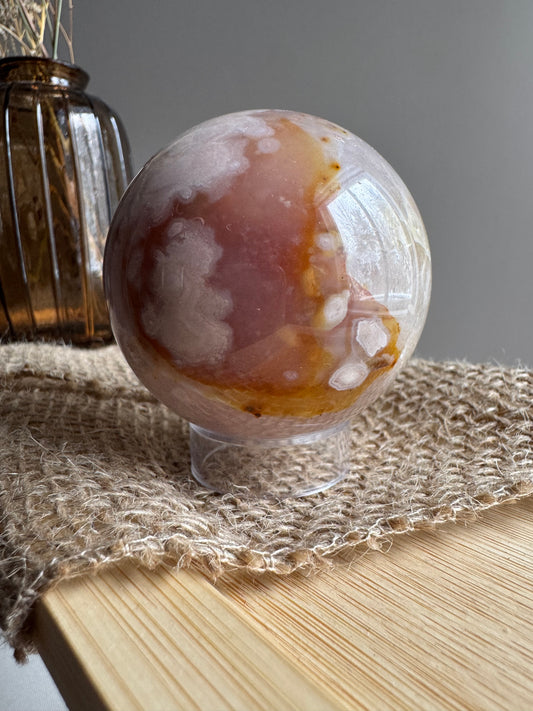 Agate Fleur & Cornaline - Sphère