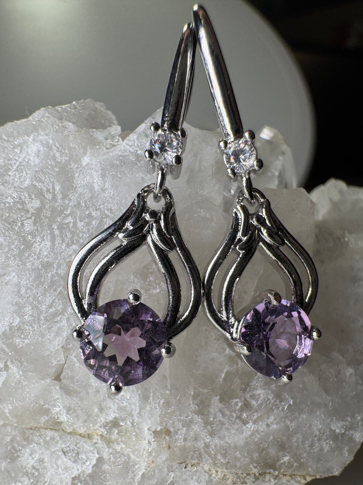 Améthyste - Boucles d'oreilles