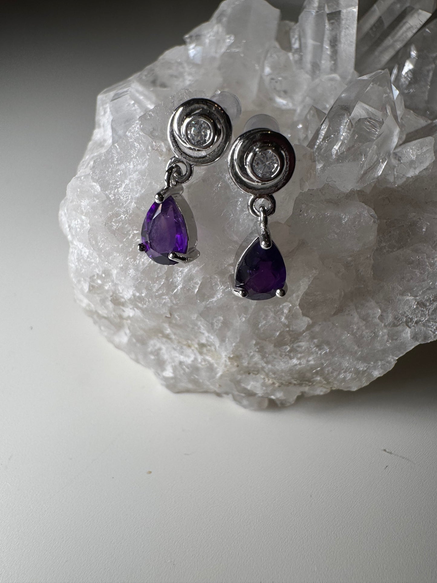 Améthyste - Boucles d'oreilles