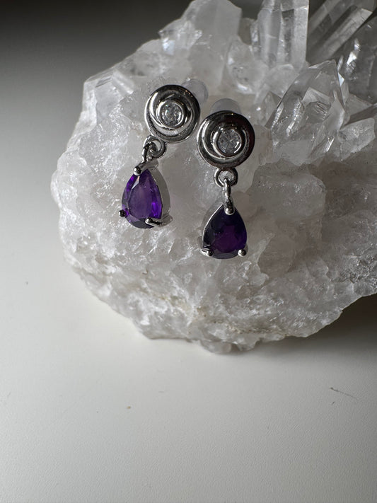 Améthyste - Boucles d'oreilles