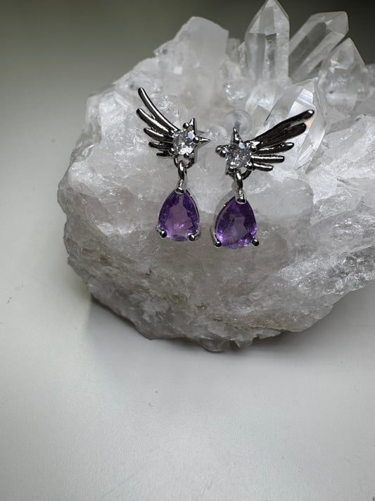 Améthyste - Boucles d'oreilles