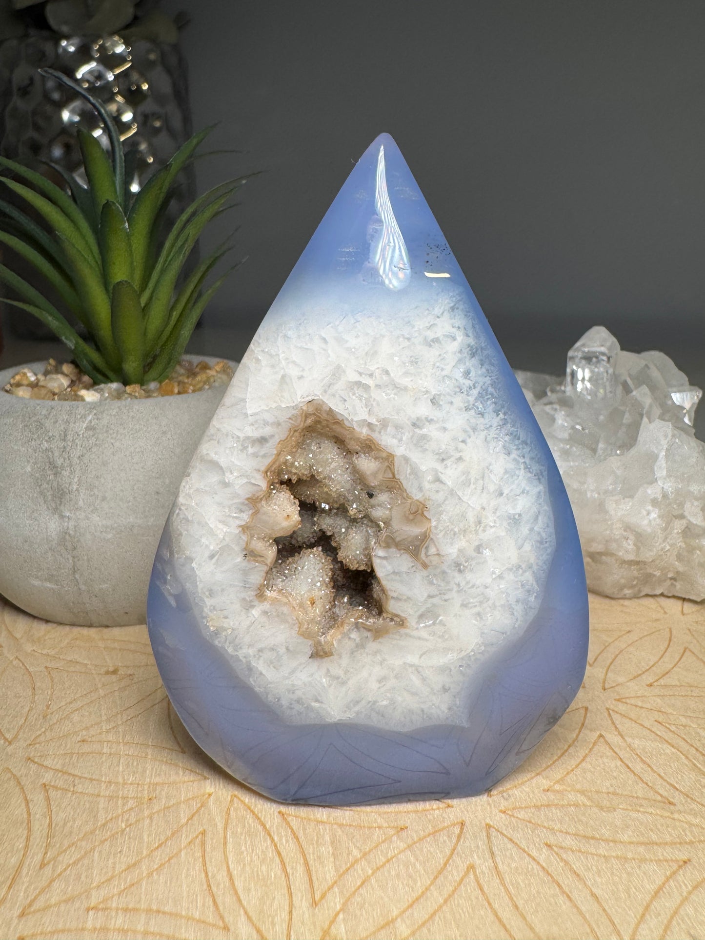 Agate Bleue Druzy | Flamme