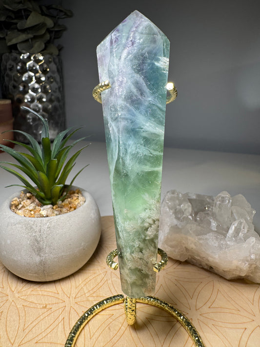 Fluorite plume | Baguette sur support