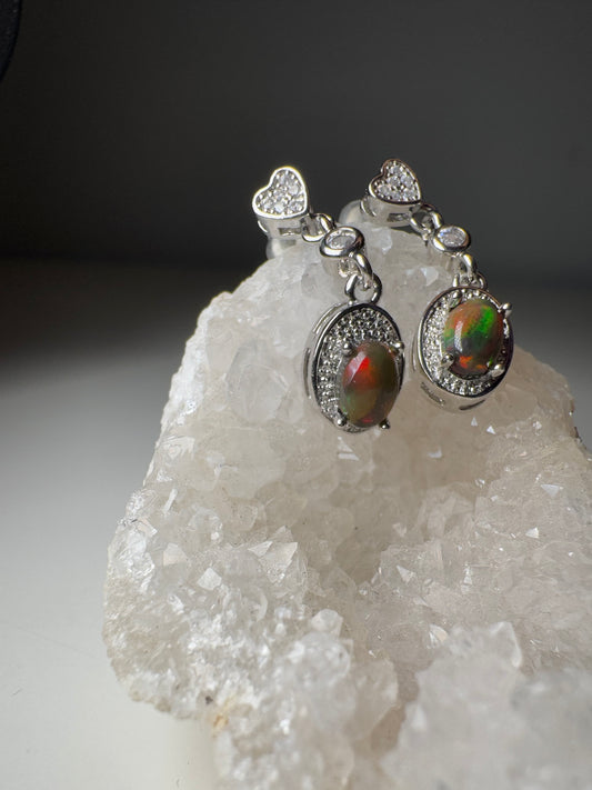Opale Noire | Boucles d'Oreilles