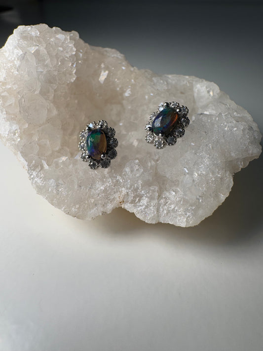 Opale Noire | Boucles d'Oreilles