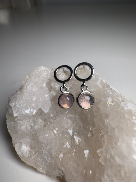 Quartz Rose | Boucles d'oreilles