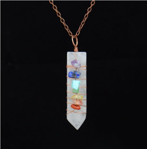 Pendentif Hexagone Cristal & Lune – Élégance Spirituelle