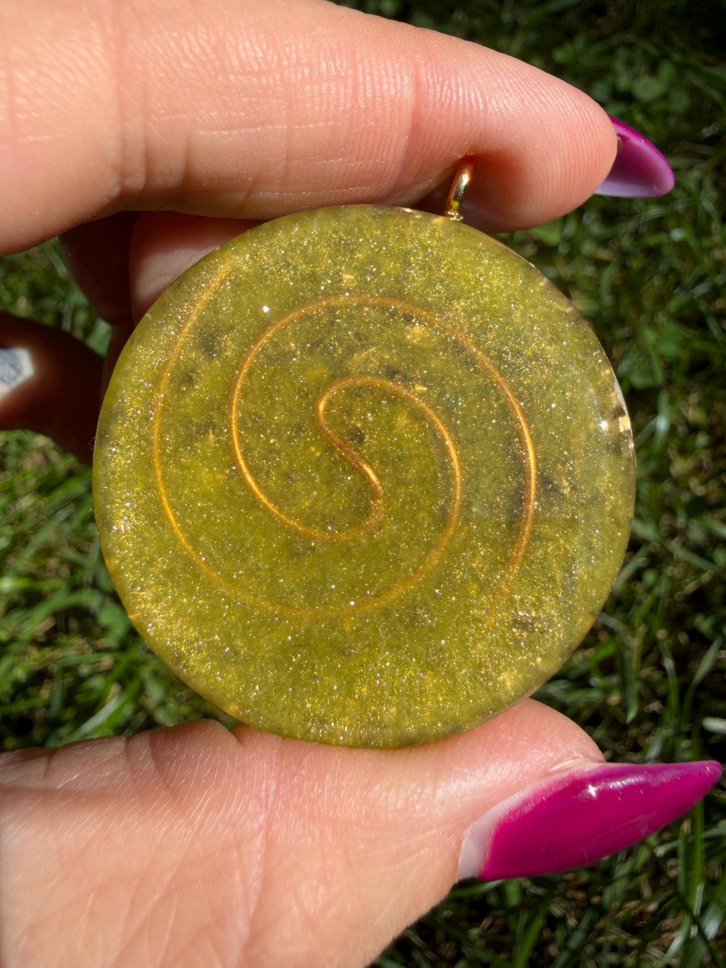 Orgonite 4 cm - Calcite Jaune - Joie  Confiance  Vitalité  Clarté mentale